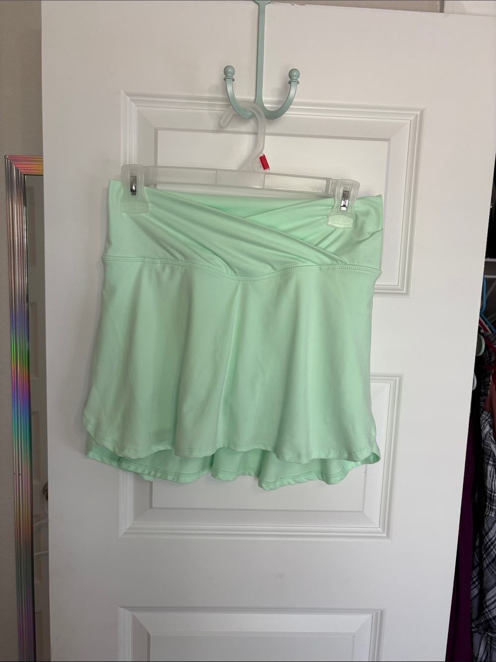 Mint Green Athletic Skirt with Built-In Shorts